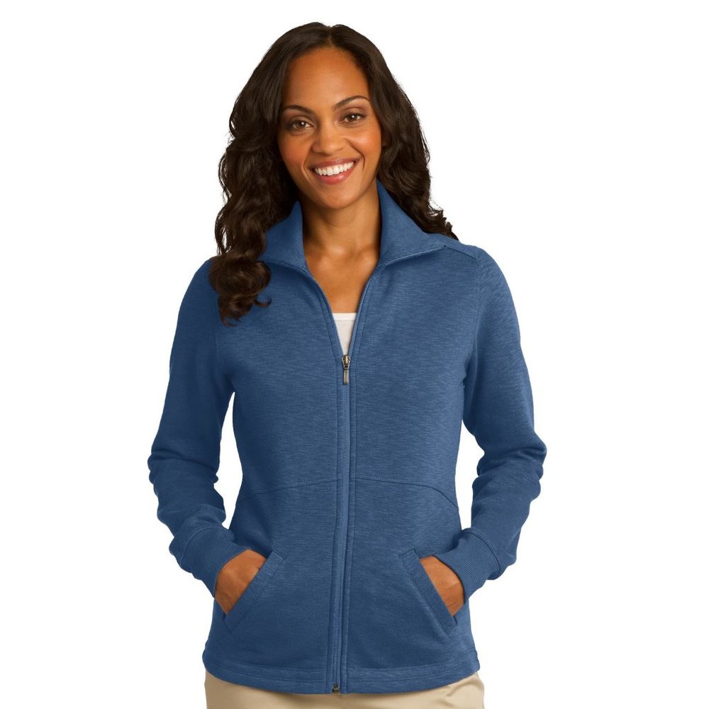 Port Authority ladies Slub Fleece FullZip Jacket. - L293 - Twilight Blue
